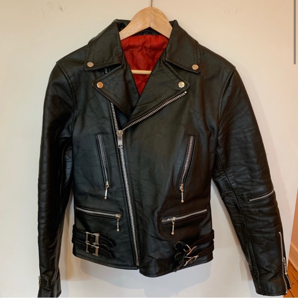 Vintage leather biker jacket